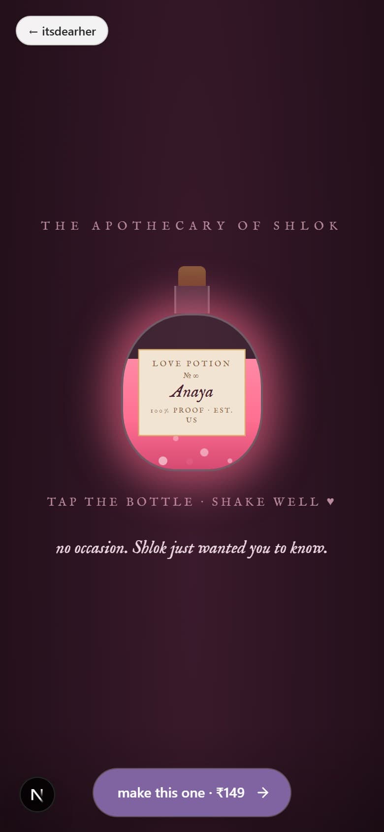 for girlfriend · love potion 🧪