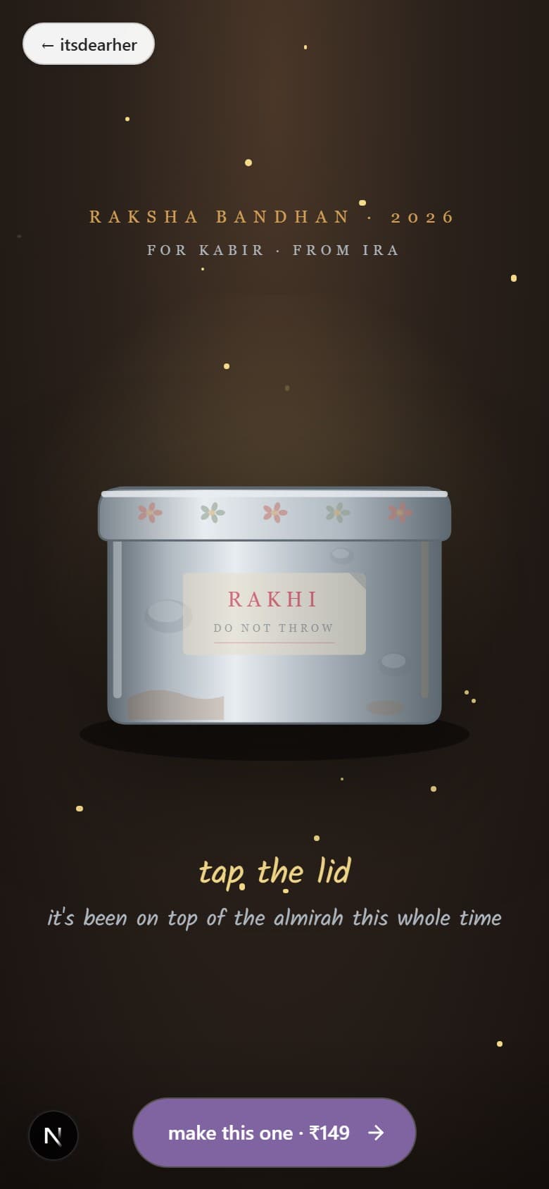 for brother · the rakhi tin 🪙